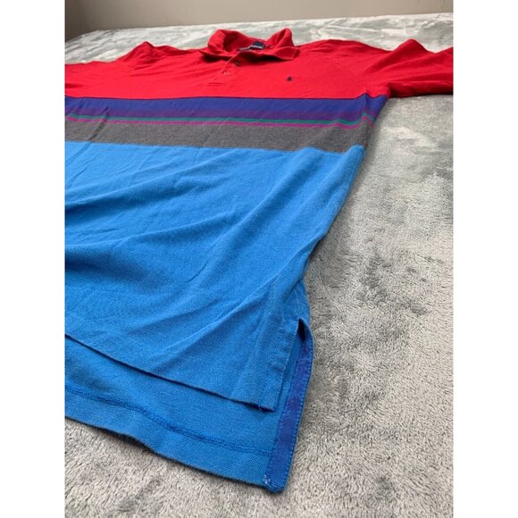 Polo Ralph Lauren Polo Shirt Men Large Blue Colorblock Pony USA Embroidered - Picture 5 of 8